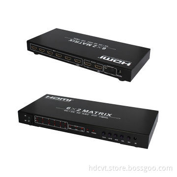 6 by 2 HDMI 1.4 Matrix, Supports ARC CEC .3D Video & 4Kx2K, MHL Input, PiP